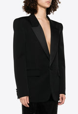 Saint Laurent Single-Breasted Wool Tuxedo Jacket Black 818718Y7E63_1000