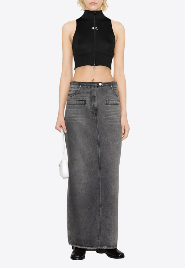 Courrèges High-Neck Cropped Vest Black 124JVE072JS0091_9999