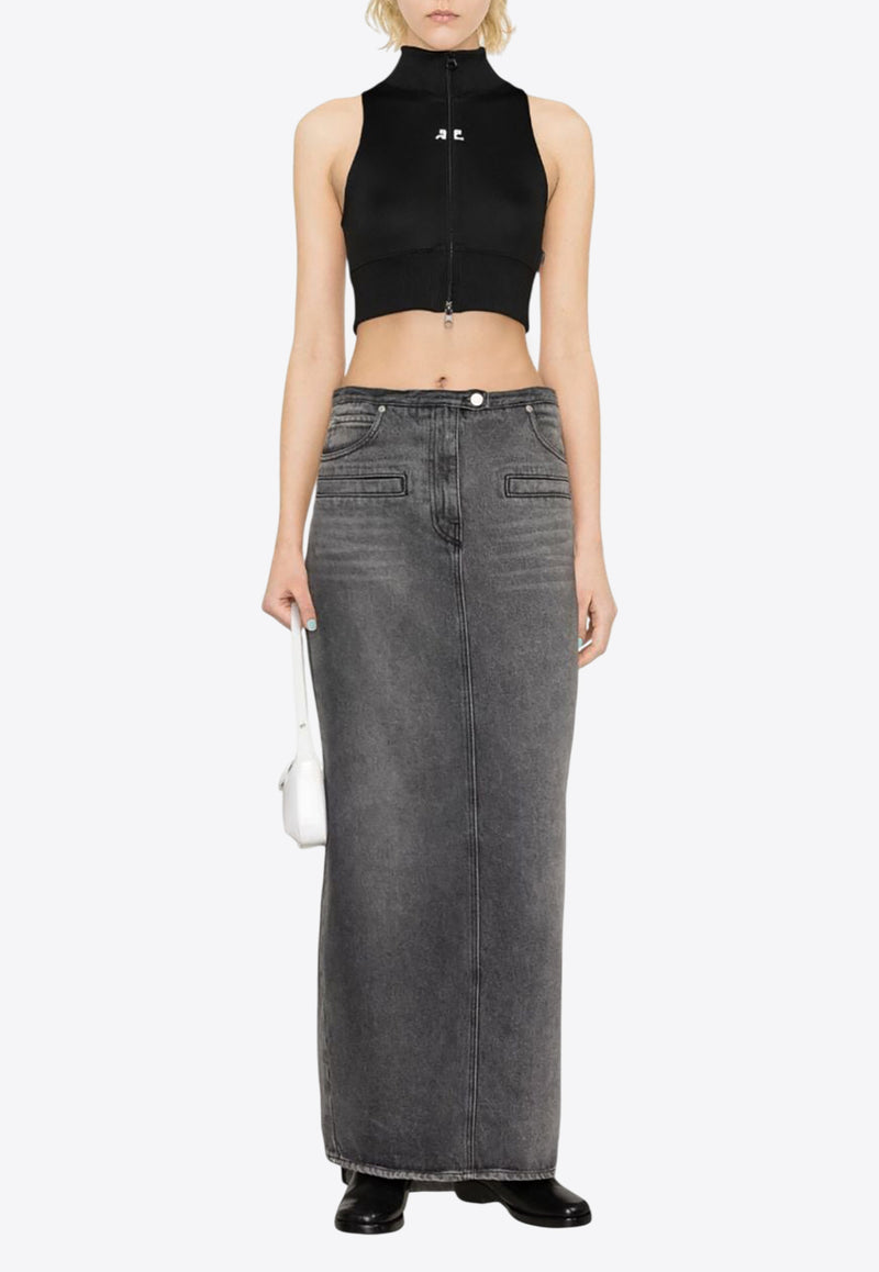 Courrèges High-Neck Cropped Vest Black 124JVE072JS0091_9999