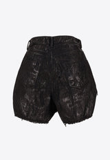 Rick Owens Cut Offs Megacrust Denim Shorts Black RO01E7381BMT_09