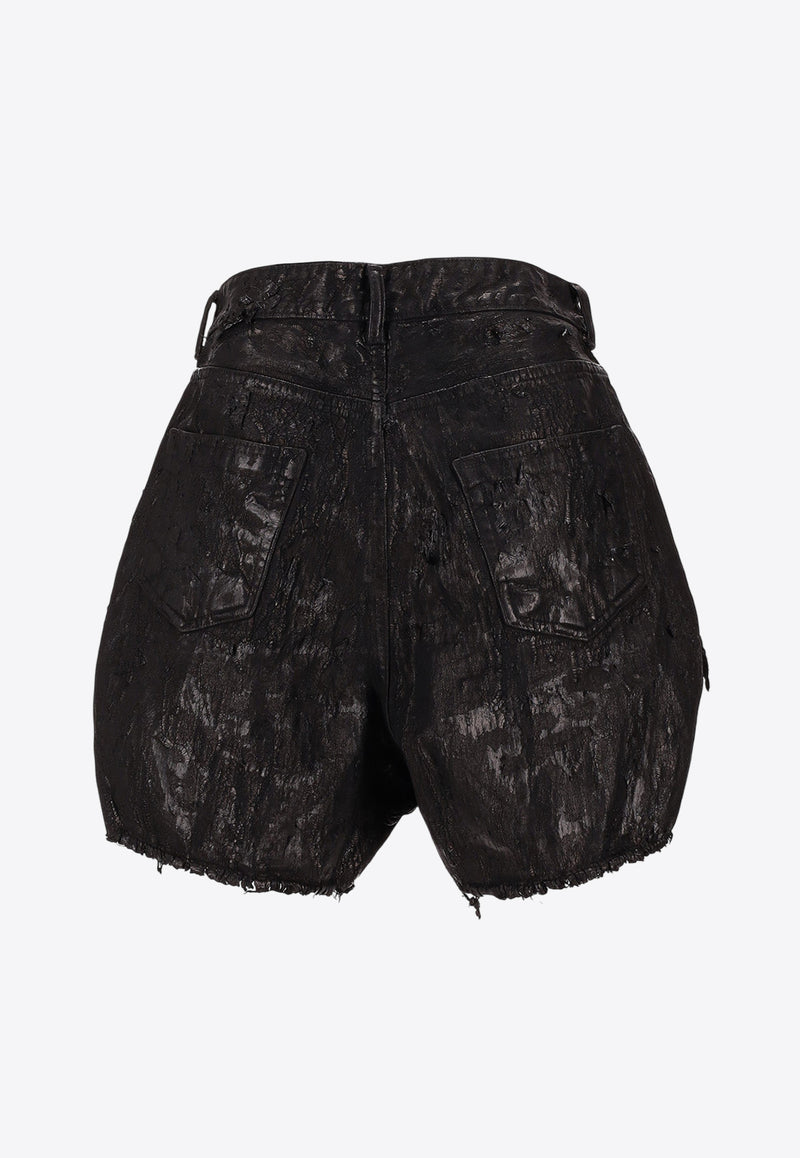 Rick Owens Cut Offs Megacrust Denim Shorts Black RO01E7381BMT_09