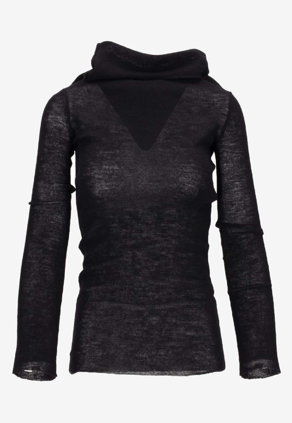 Ann Demeulemeester Tizziana Long-Sleeved Knit Top Black B0010916FA059_099