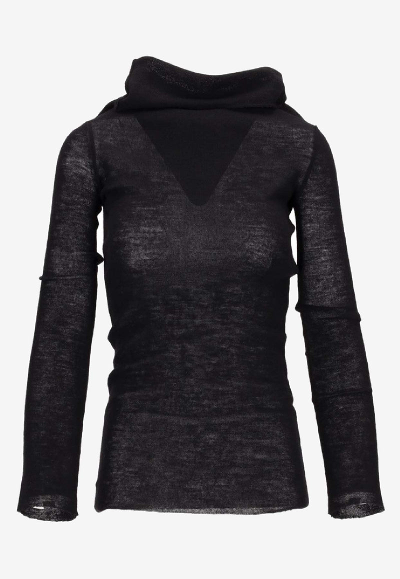Ann Demeulemeester Tizziana Long-Sleeved Knit Top Black B0010916FA059_099