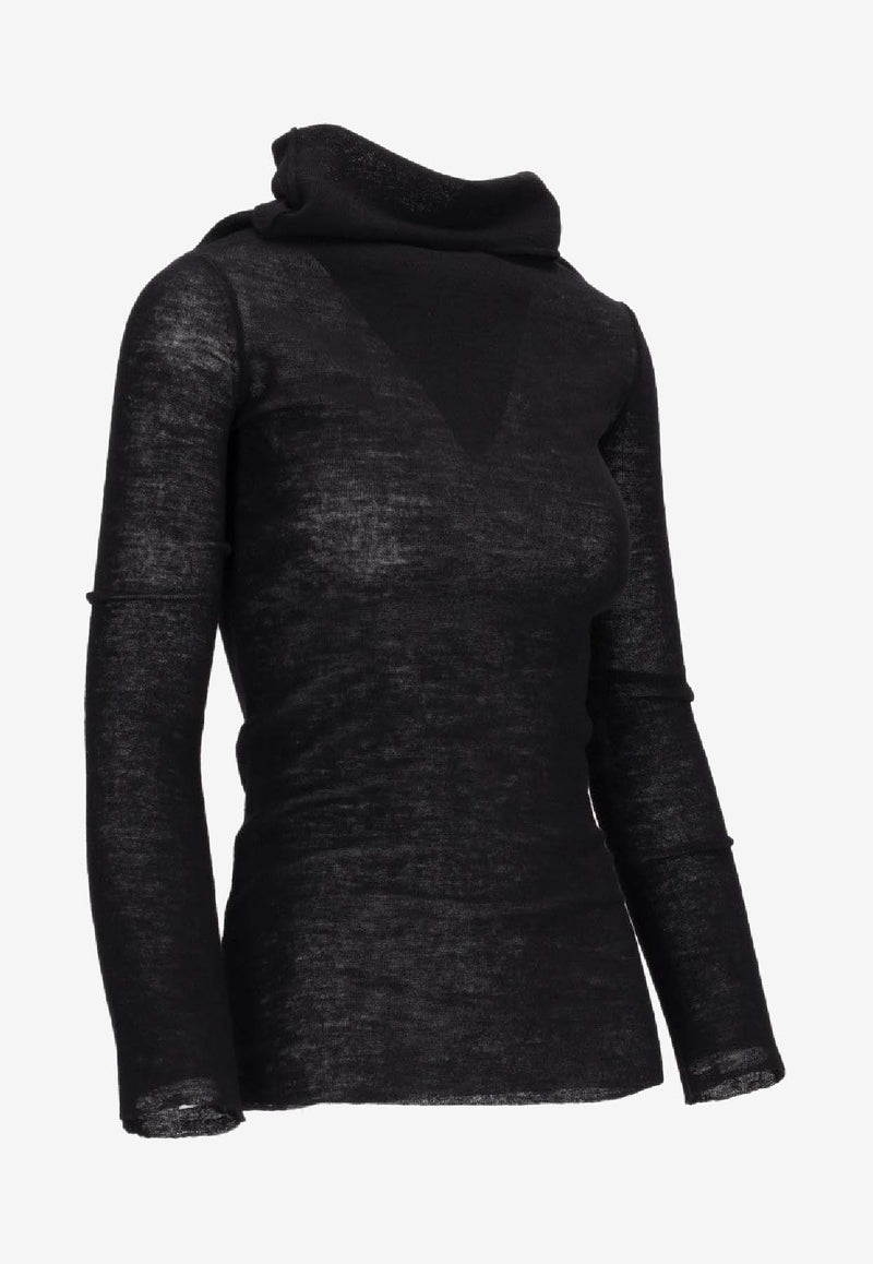 Ann Demeulemeester Tizziana Long-Sleeved Knit Top Black B0010916FA059_099