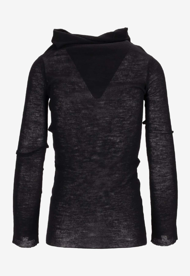 Ann Demeulemeester Tizziana Long-Sleeved Knit Top Black B0010916FA059_099