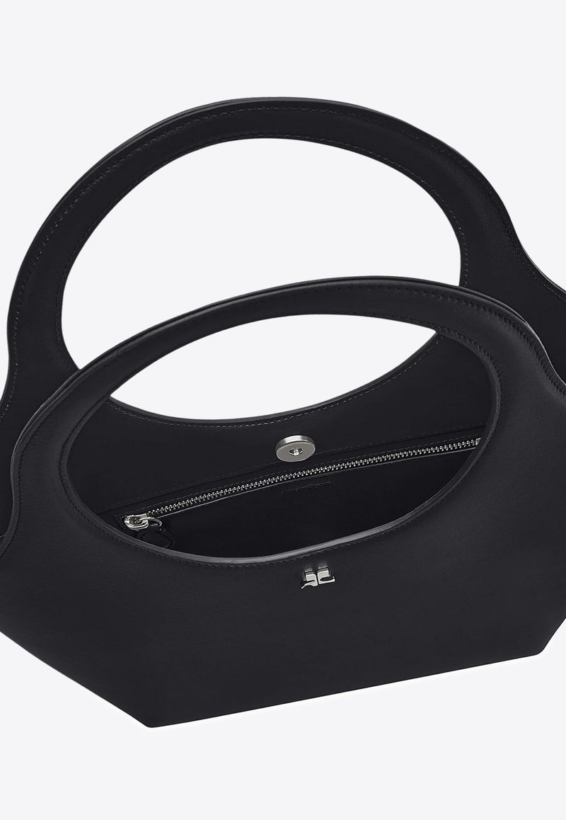 Courrèges Medium Holy Calf Leather Tote Bag  Black 324GSA116CR0065_9999