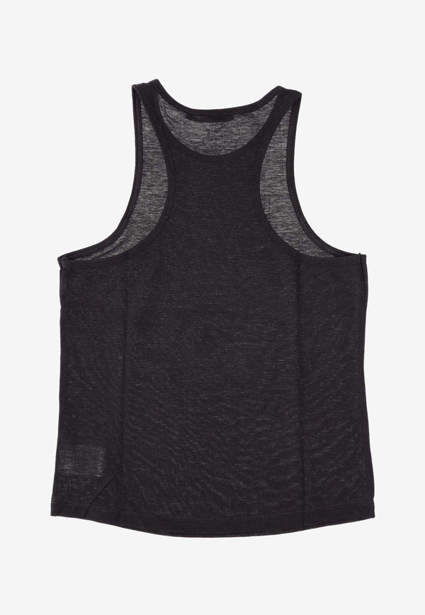 La Rose Essential Mesh Tank Top Black TP002008_BLACK