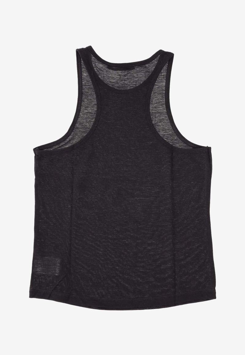 La Rose Essential Mesh Tank Top Black TP002008_BLACK