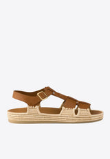 Prada Leather and Jute Sandals Tan 1X870NF010248_F0054