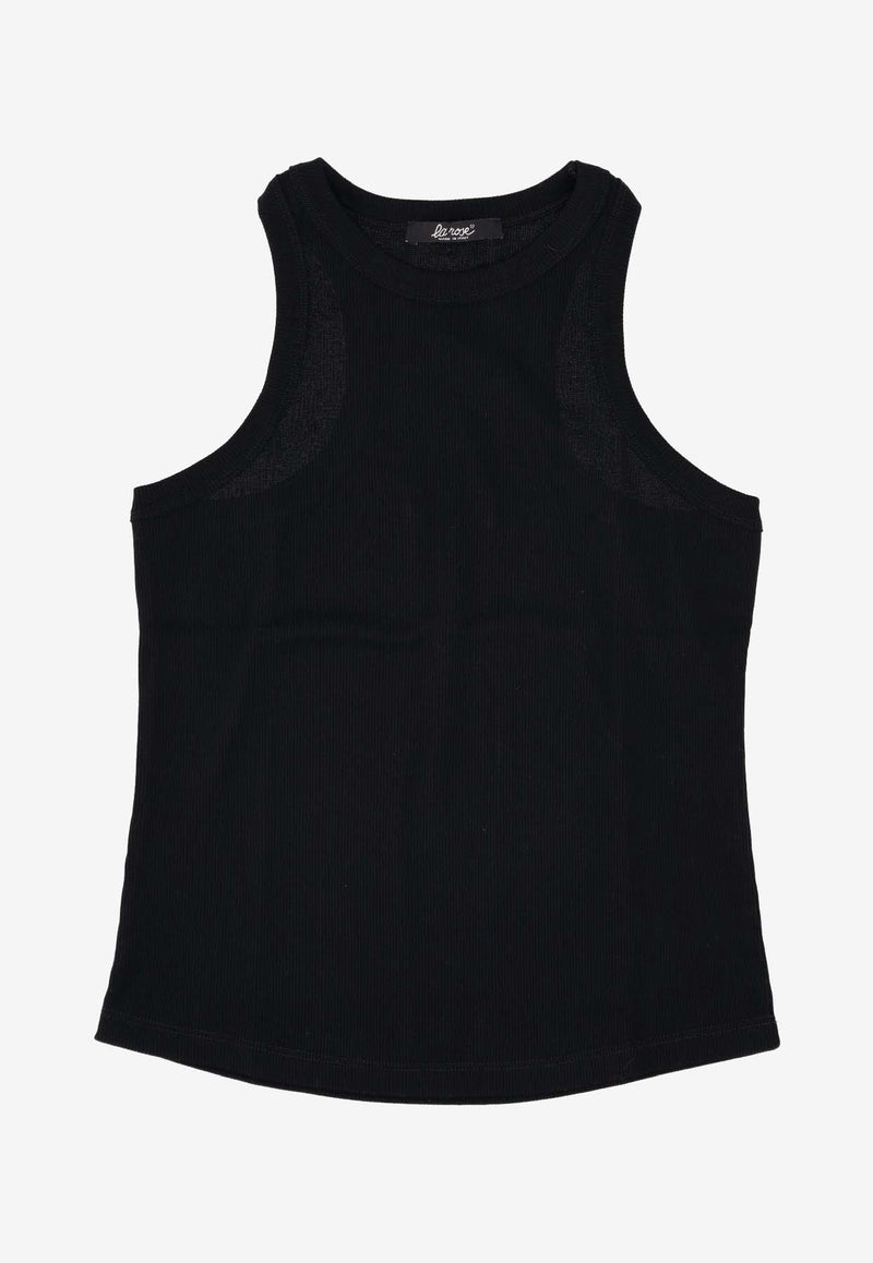 La Rose Essential Ribbed Tank Top Black TP002007_BLACK