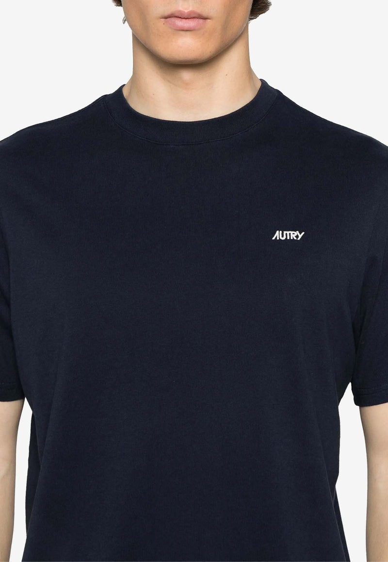 Autry Embroidered Logo T-shirt Navy TSPMA7_CB