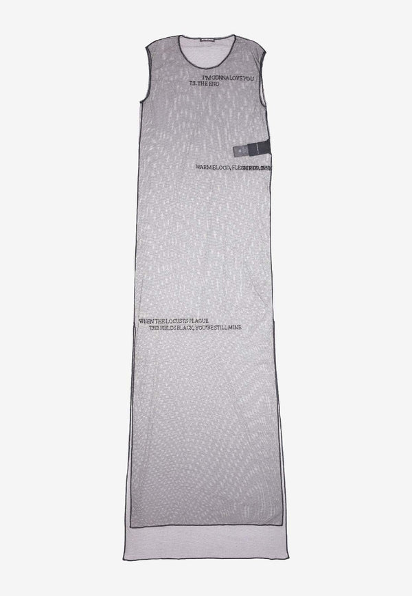 Ann Demeulemeester Seda Sheer Mesh Maxi Dress Gray B0012535FA585_099