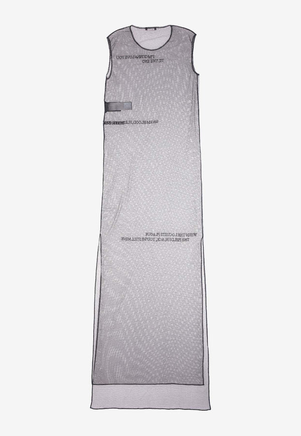 Ann Demeulemeester Seda Sheer Mesh Maxi Dress Gray B0012535FA585_099