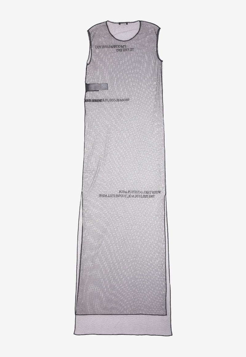 Ann Demeulemeester Seda Sheer Mesh Maxi Dress Gray B0012535FA585_099