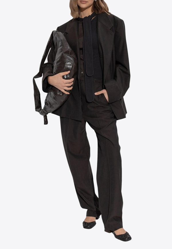 Lemaire High-Rise Tailored Pants Dark Brown PA1198LF414_BR599