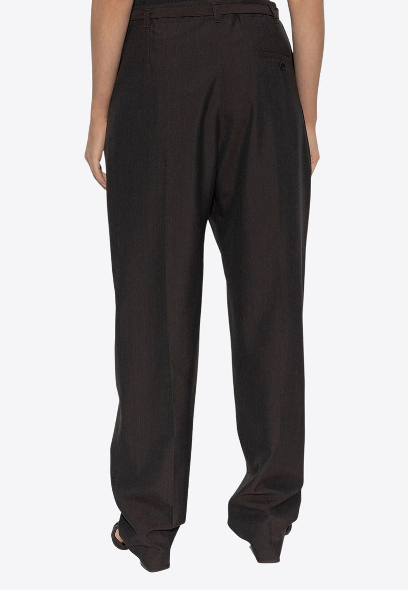 Lemaire High-Rise Tailored Pants Dark Brown PA1198LF414_BR599