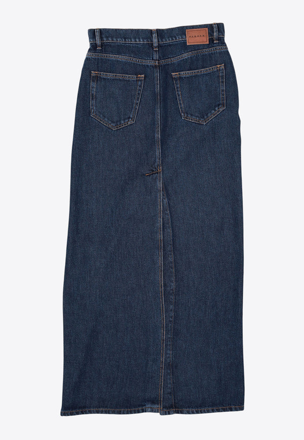 P.A.R.O.S.H Joy Maxi Denim Skirt Denim D621128JOY_1000