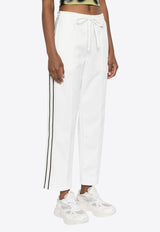 P.A.R.O.S.H Logo Embroidered Striped Track Pants White D230458PINO_002