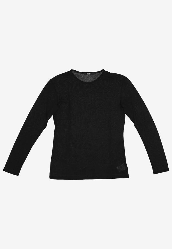 La Rose Long-Sleeved Jersey T-shirt Black TS001008LISCIO_BLACK