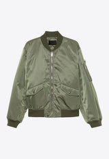 Prada Triangle Logo Satin Bomber Jacket Green SGC824SOOO16HS_F0161
