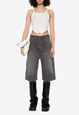 Rick Owens DRKSHDW Basic Vintage-Effect Tank Top with Strap White DS01E3100BH_11