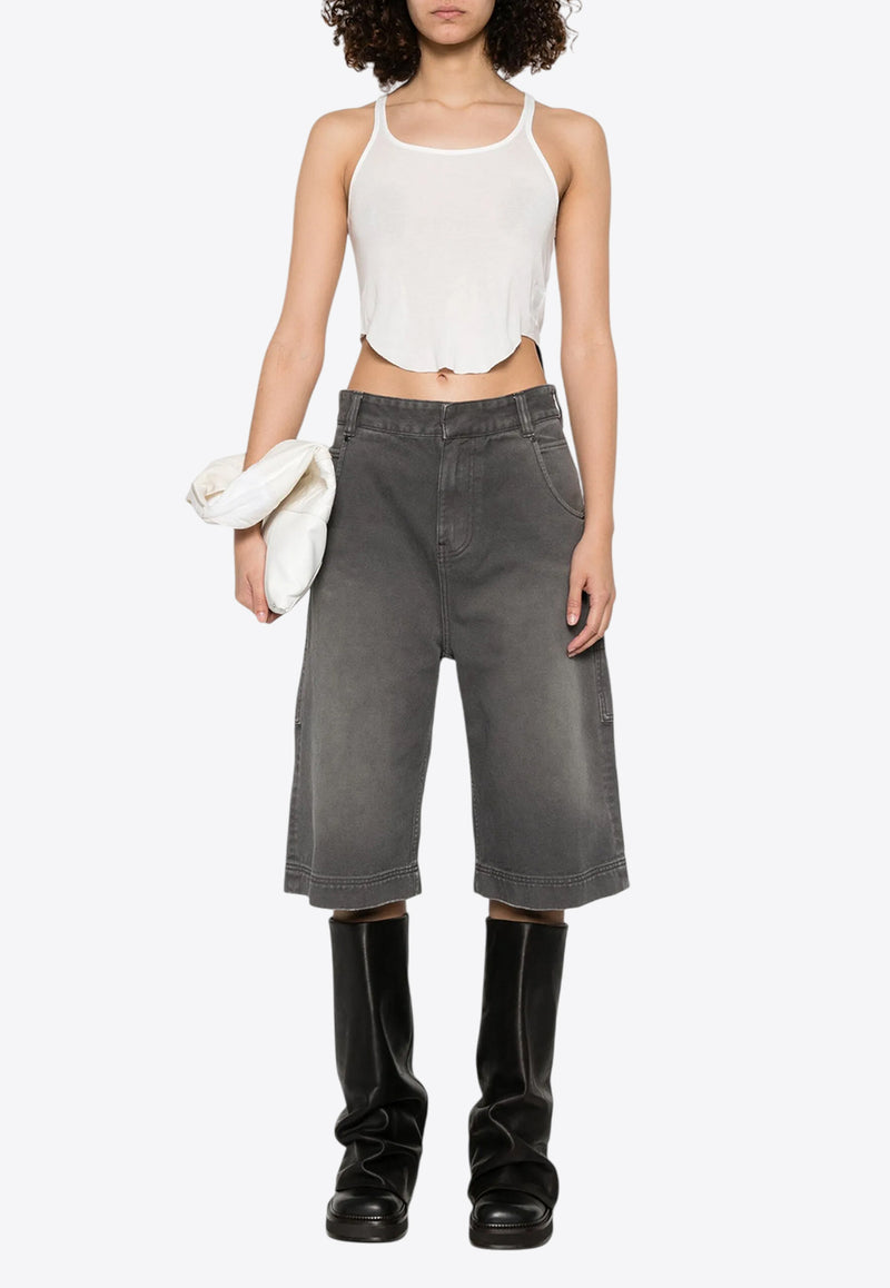 Rick Owens DRKSHDW Basic Vintage-Effect Tank Top with Strap White DS01E3100BH_11