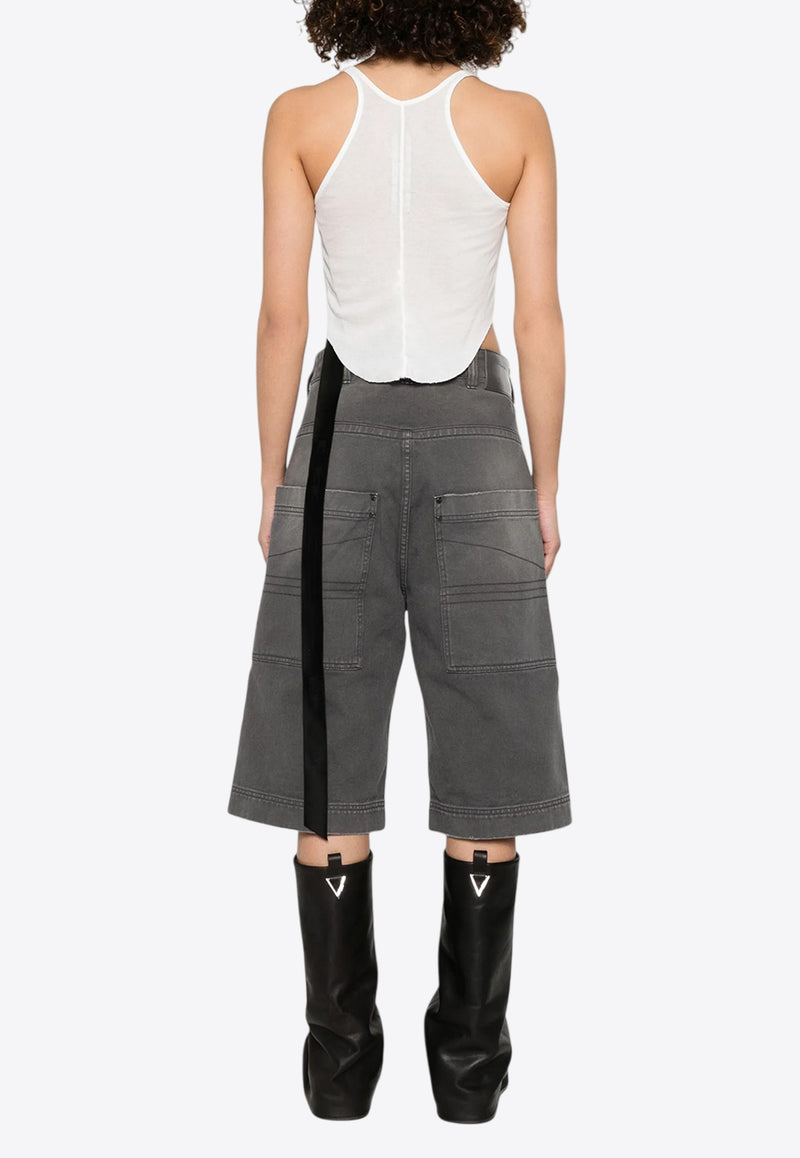 Rick Owens DRKSHDW Basic Vintage-Effect Tank Top with Strap White DS01E3100BH_11