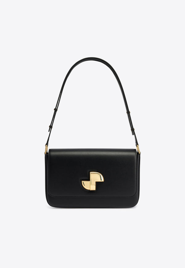 Patou Le Lock Leather Shoulder Bag Black BA0175000_999B
