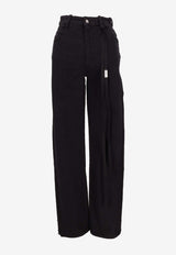Ann Demeulemeester Herme Slim Jeans with Grosgrain Ribbon Black B0011430FA038_099