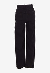 Ann Demeulemeester Herme Slim Jeans with Grosgrain Ribbon Black B0011430FA038_099