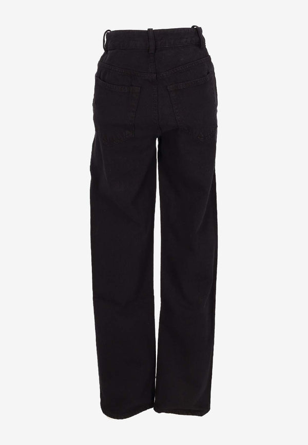 Ann Demeulemeester Herme Slim Jeans with Grosgrain Ribbon Black B0011430FA038_099