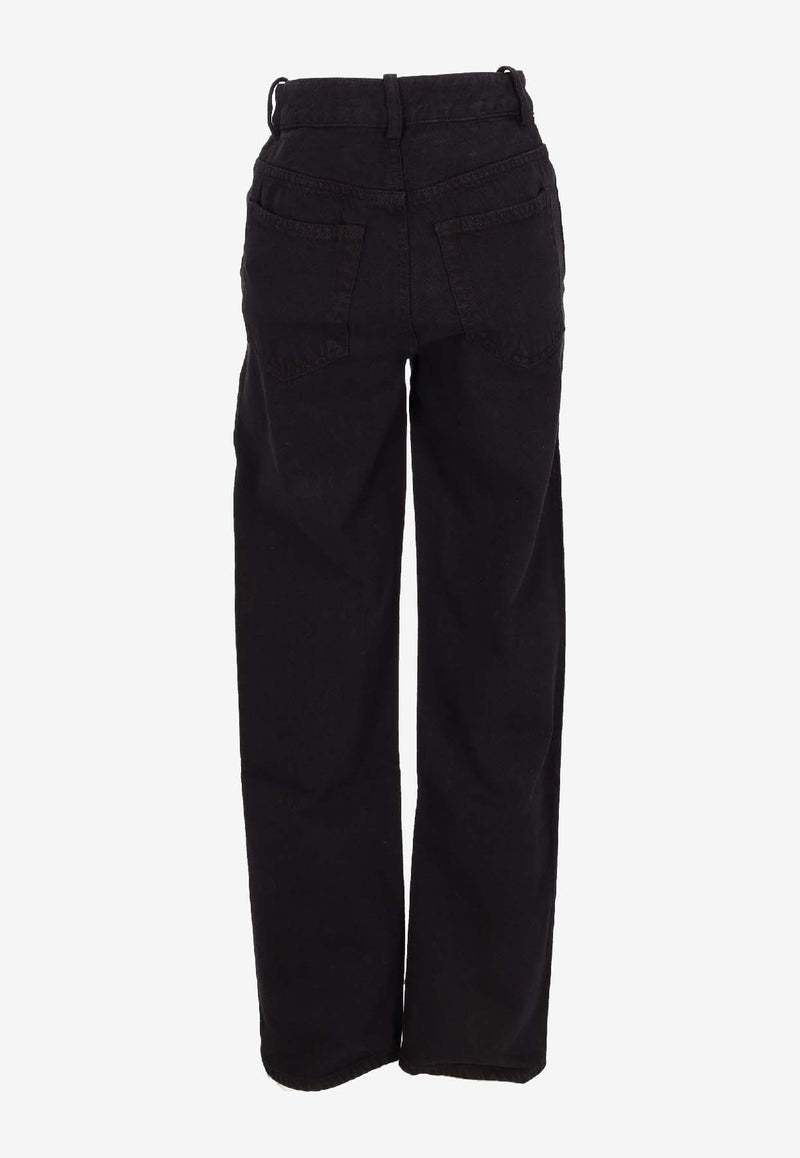 Ann Demeulemeester Herme Slim Jeans with Grosgrain Ribbon Black B0011430FA038_099