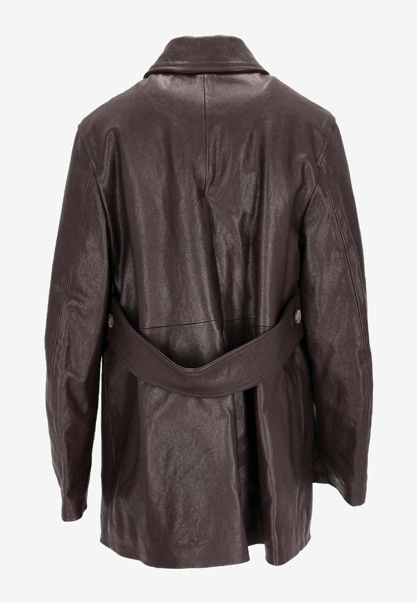 La Rose Vintage Leather Jacket Brown 1551_TESTA DI MORO