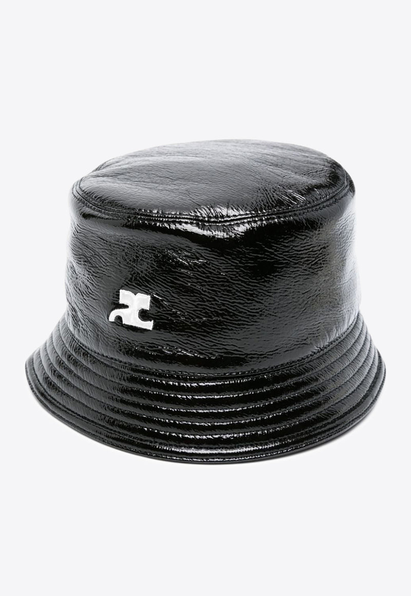 Courrèges Logo Embroidered Bucket Hat  Black 124ACP005VY0014_9999