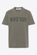 Golden Goose DB Distressed Logo T-shirt Olive GMP01220P000671_35479