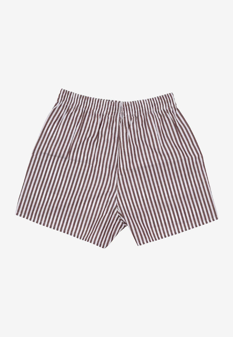 La Rose Striped Mini Shorts Brown PS002001_BROWN STRIPES