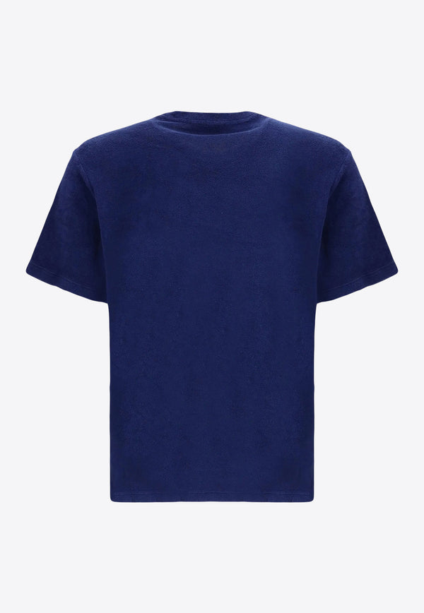 Prada Triangle Logo Crewneck T-shirt Blue UJN885S23216JK_F0008