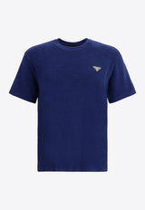 Prada Triangle Logo Crewneck T-shirt Blue UJN885S23216JK_F0008