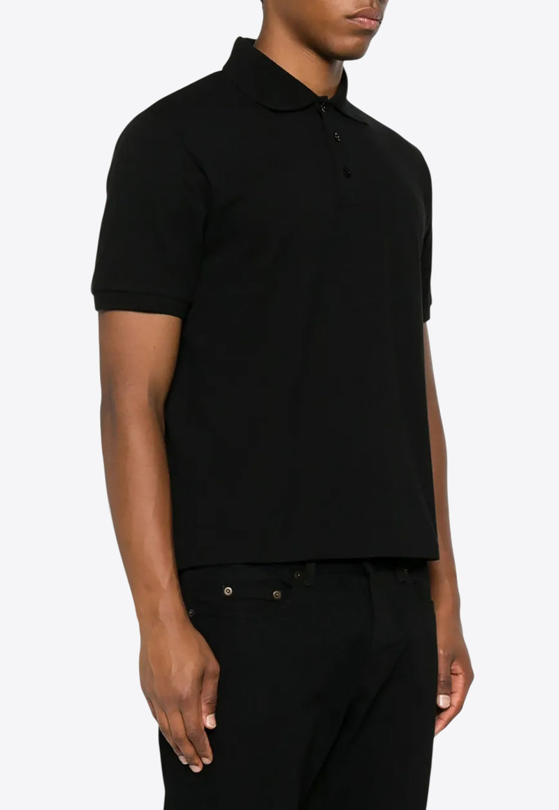 Saint Laurent Logo Embroidered Polo T-shirt Black 798944Y37HC_1000