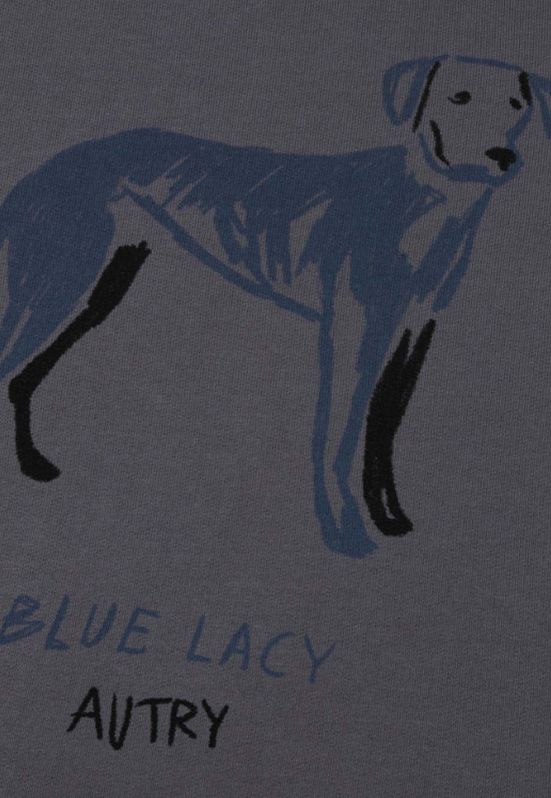 Autry Lacy Water Print Crewneck Sweatshirt Gray SWPM76_JF