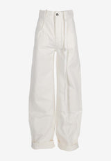 Ann Demeulemeester Claire Wide-Leg Jeans White B0010197FA559_002