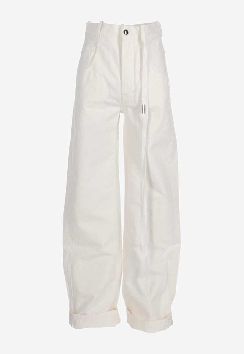 Ann Demeulemeester Claire Wide-Leg Jeans White B0010197FA559_002