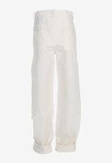 Ann Demeulemeester Claire Wide-Leg Jeans White B0010197FA559_002