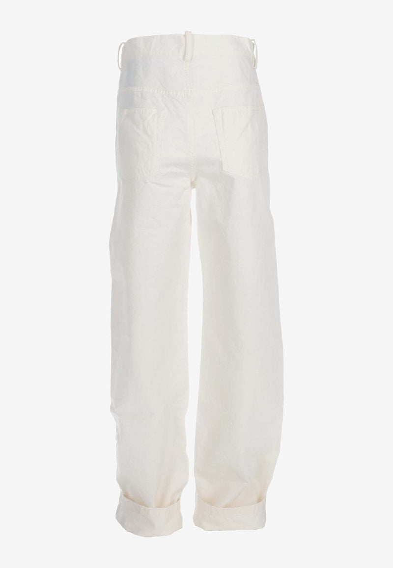 Ann Demeulemeester Claire Wide-Leg Jeans White B0010197FA559_002