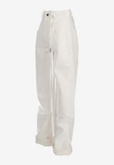 Ann Demeulemeester Claire Wide-Leg Jeans White B0010197FA559_002
