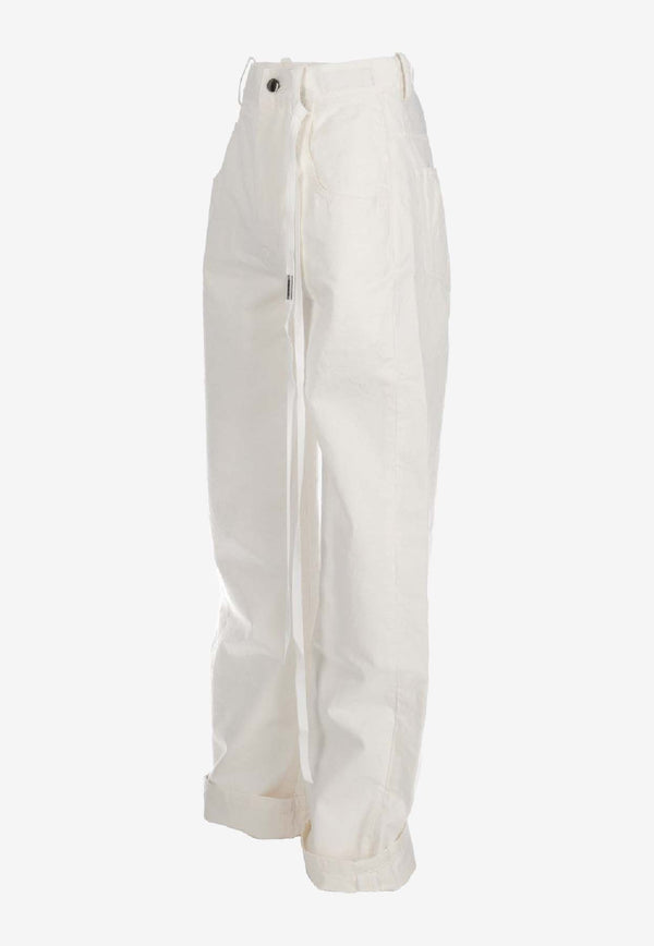 Ann Demeulemeester Claire Wide-Leg Jeans White B0010197FA559_002