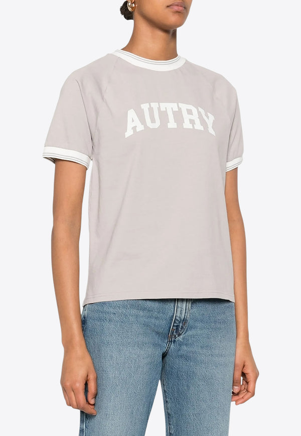 Autry Logo Print Crewneck T-shirt Gray TSPW94_CF