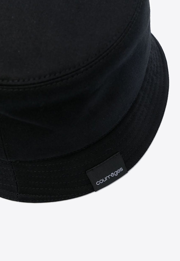 Courrèges Logo Embroidered Canvas Bucket Hat  Black 124ACP005CO0024_9999