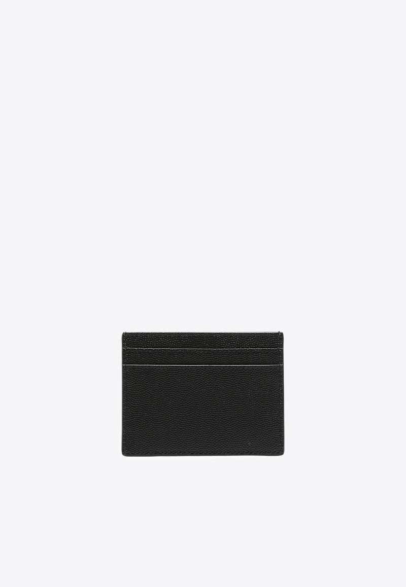 Saint Laurent Logo Stamp Grained Leather Cardholder Black 375946BTY0N_1000