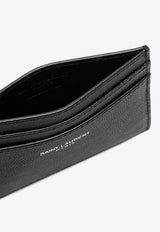Saint Laurent Logo Stamp Grained Leather Cardholder Black 375946BTY0N_1000